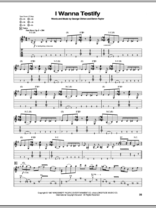 Stevie Ray Vaughan Testify sheet music notes and chords. Download Printable PDF.