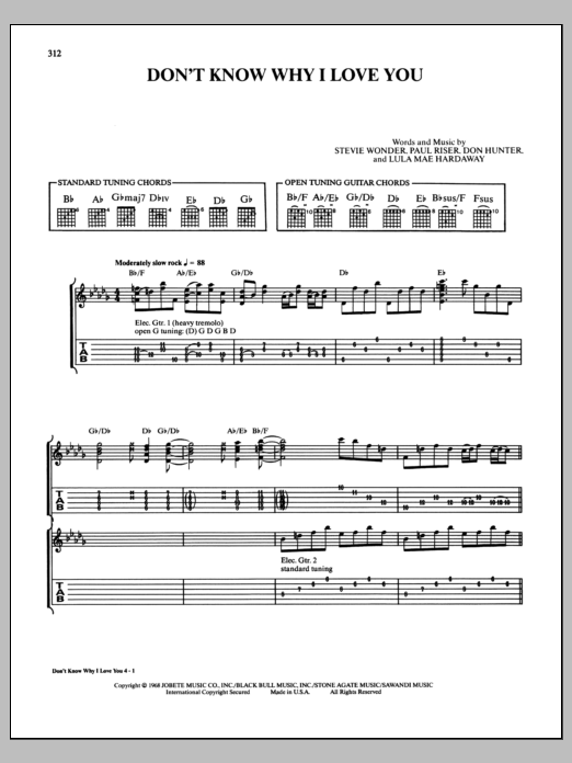 Learn to play Stevie Wonder Don't Know Why I Love You sheet music for Piano, Vocal & Guitar Chords (Right-Hand Melody) in minutes. Price: 7.8900$ Stevie Wonder Don't Know Why I Love You sheet music notes and chords arranged for Piano, Vocal & Guitar Chords (Right-Hand Melody)