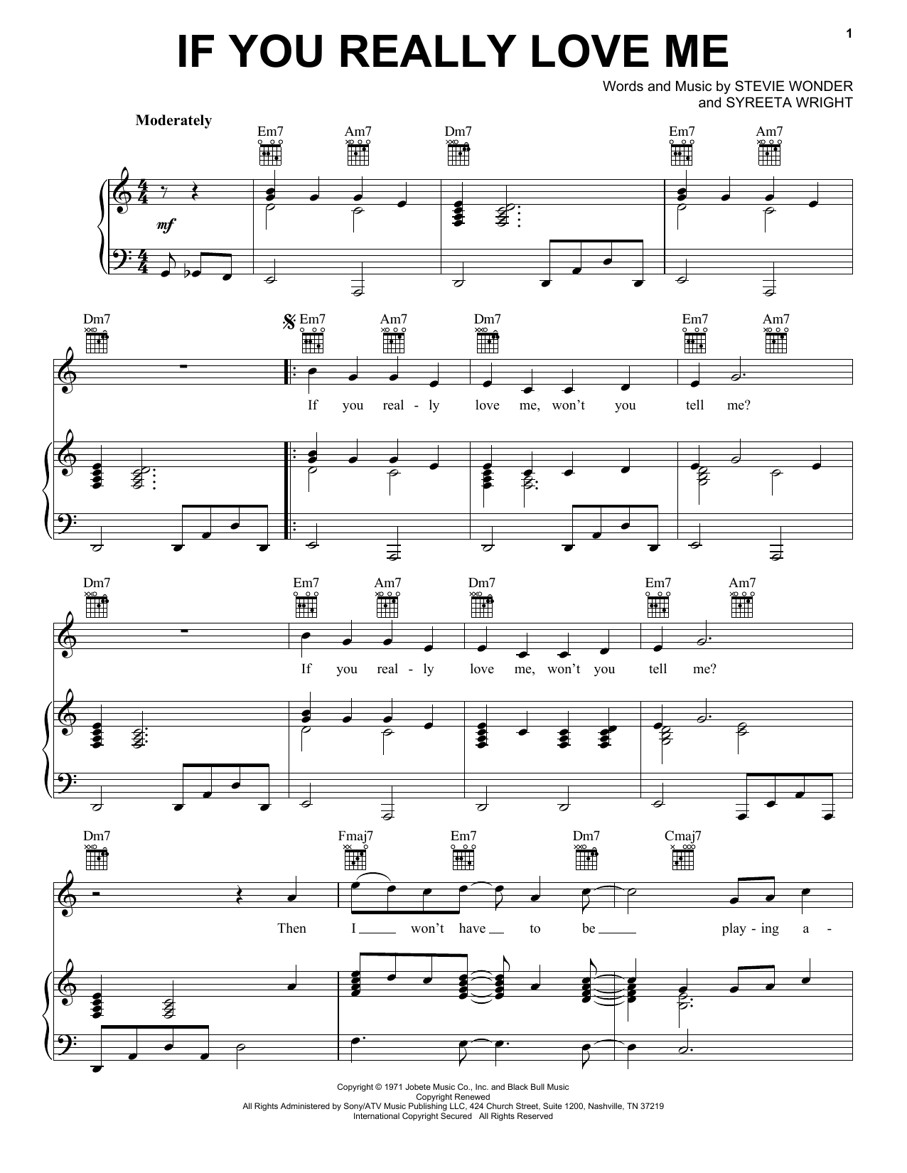 Stevie Wonder If You Really Love Me sheet music notes and chords. Download Printable PDF.