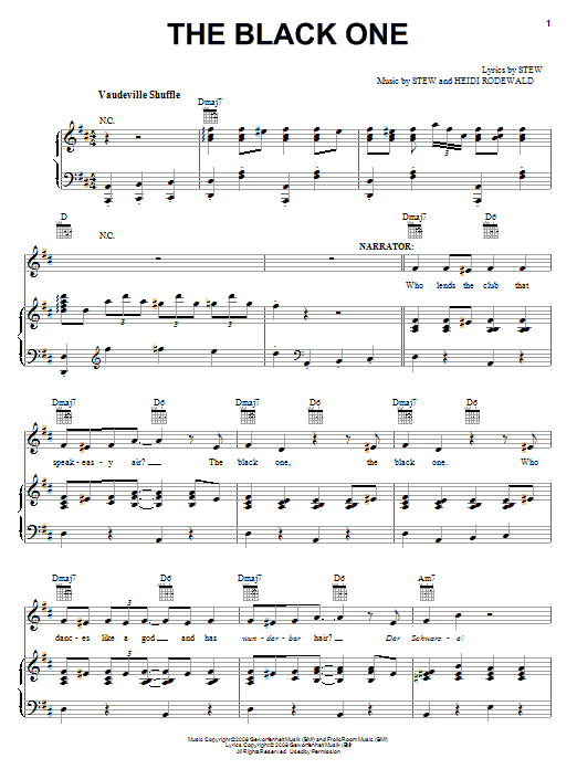 Learn to play Stew The Black One sheet music for Piano, Vocal & Guitar Chords (Right-Hand Melody) in minutes. Price: 7.8900$ Stew The Black One sheet music notes and chords arranged for Piano, Vocal & Guitar Chords (Right-Hand Melody)