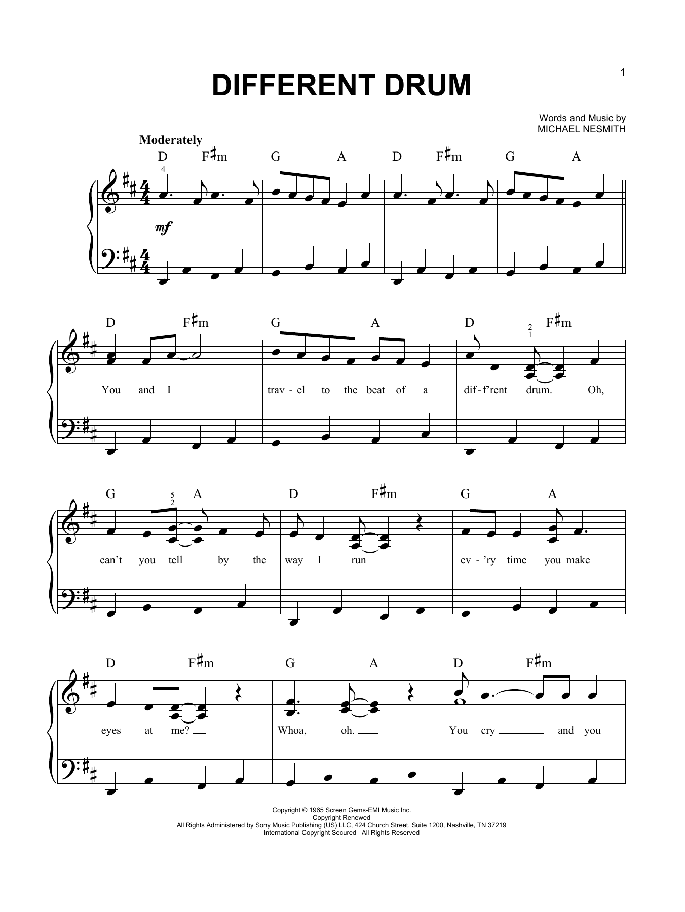 Learn to play Stone Poneys Different Drum (feat. Linda Rondstadt) sheet music for Easy Piano in minutes. Price: 6.9900$ Stone Poneys Different Drum (feat. Linda Rondstadt) sheet music notes and chords arranged for Easy Piano
