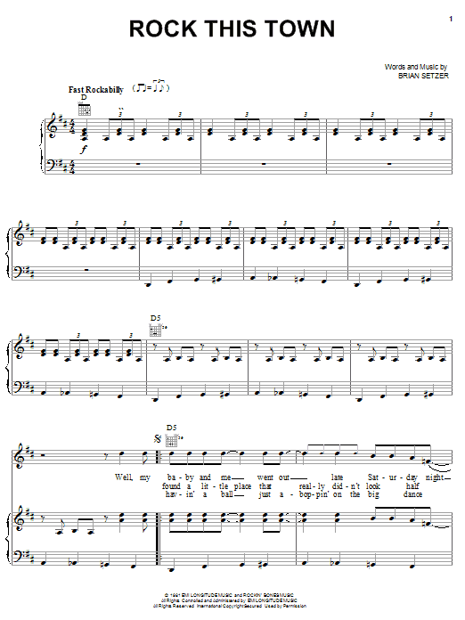 Stray Cats Rock This Town sheet music notes and chords. Download Printable PDF.