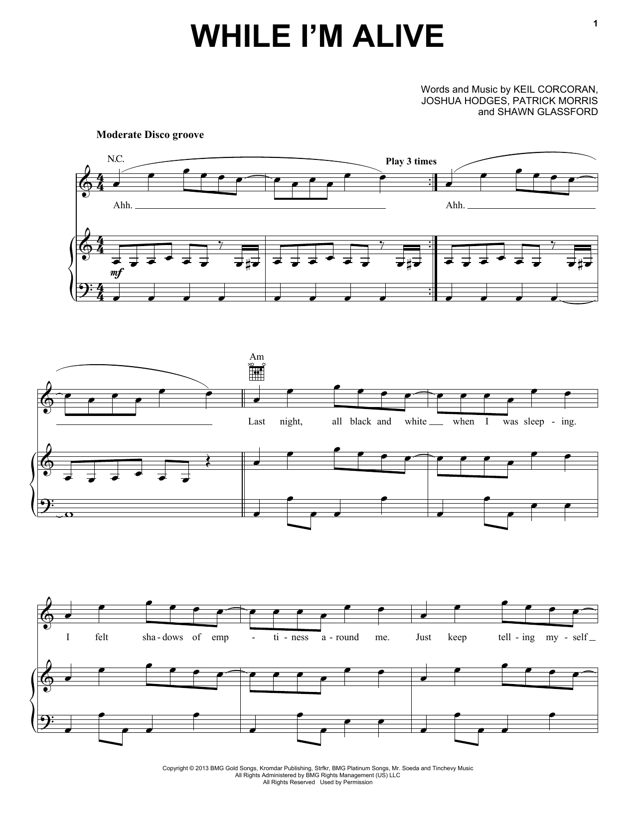 Learn to play Strfkr While I'm Alive sheet music for Piano, Vocal & Guitar Chords (Right-Hand Melody) in minutes. Price: 7.8900$ Strfkr While I'm Alive sheet music notes and chords arranged for Piano, Vocal & Guitar Chords (Right-Hand Melody)