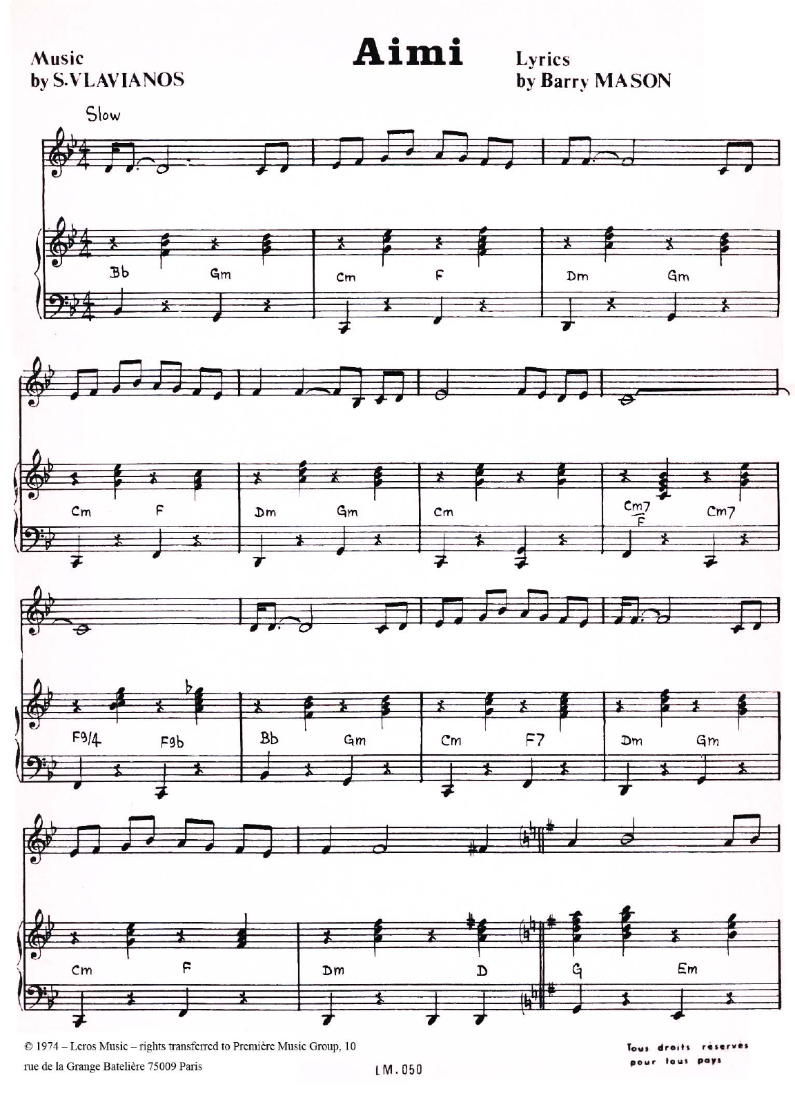 Learn to play Stylianos Vlavianos Aimi sheet music for Piano & Vocal in minutes. Price: 7.8900$ Stylianos Vlavianos Aimi sheet music notes and chords arranged for Piano & Vocal