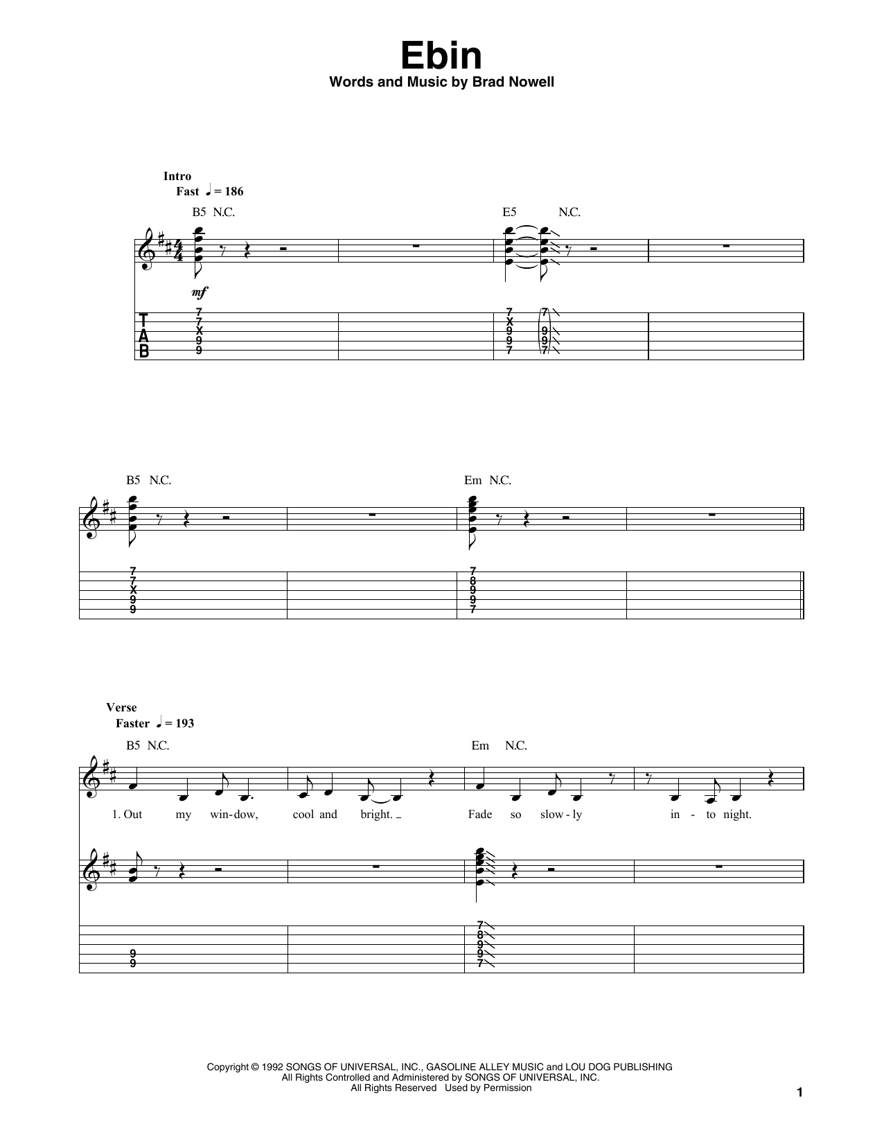 Sublime Ebin sheet music notes and chords. Download Printable PDF.