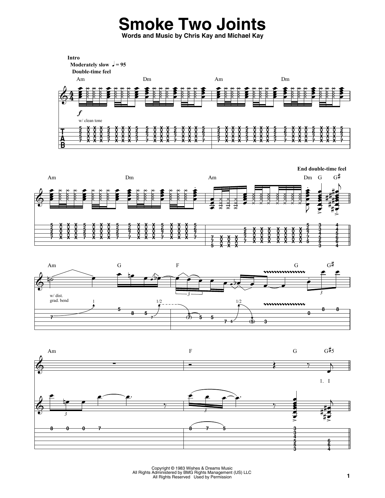 Sublime Smoke Two Joints sheet music notes and chords. Download Printable PDF.