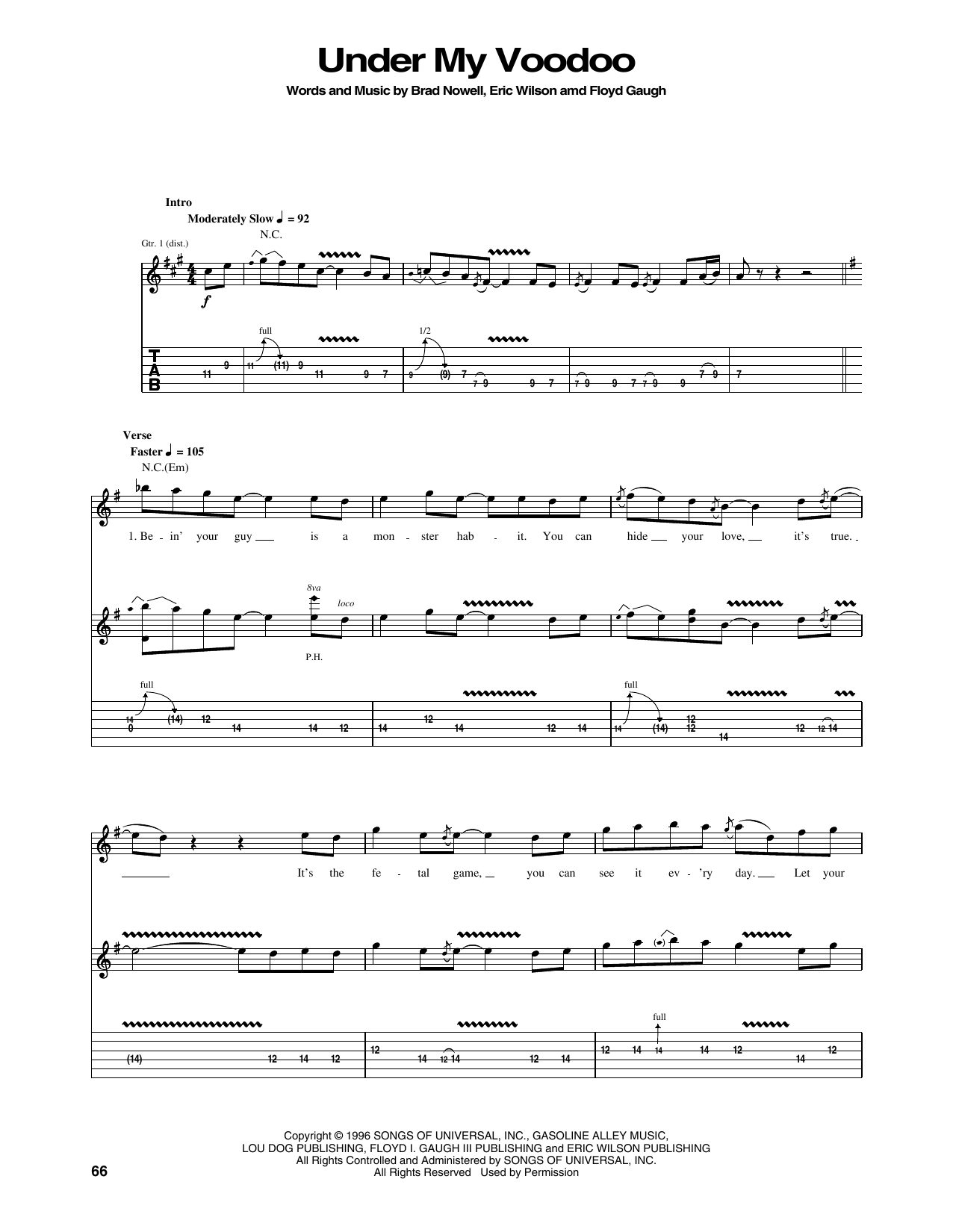 Learn to play Sublime Under My Voodoo sheet music for Guitar Tab in minutes. Price: 7.8900$ Sublime Under My Voodoo sheet music notes and chords arranged for Guitar Tab