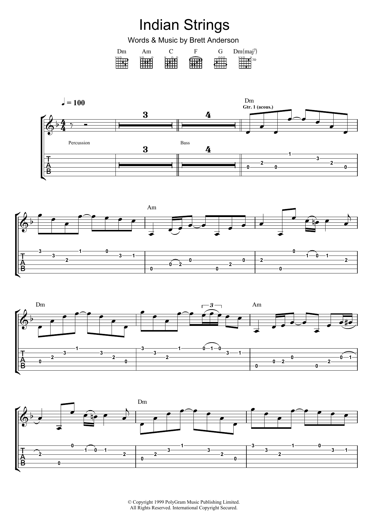 Learn to play Suede Indian Strings sheet music for Guitar Tab in minutes. Price: 7.8900$ Suede Indian Strings sheet music notes and chords arranged for Guitar Tab