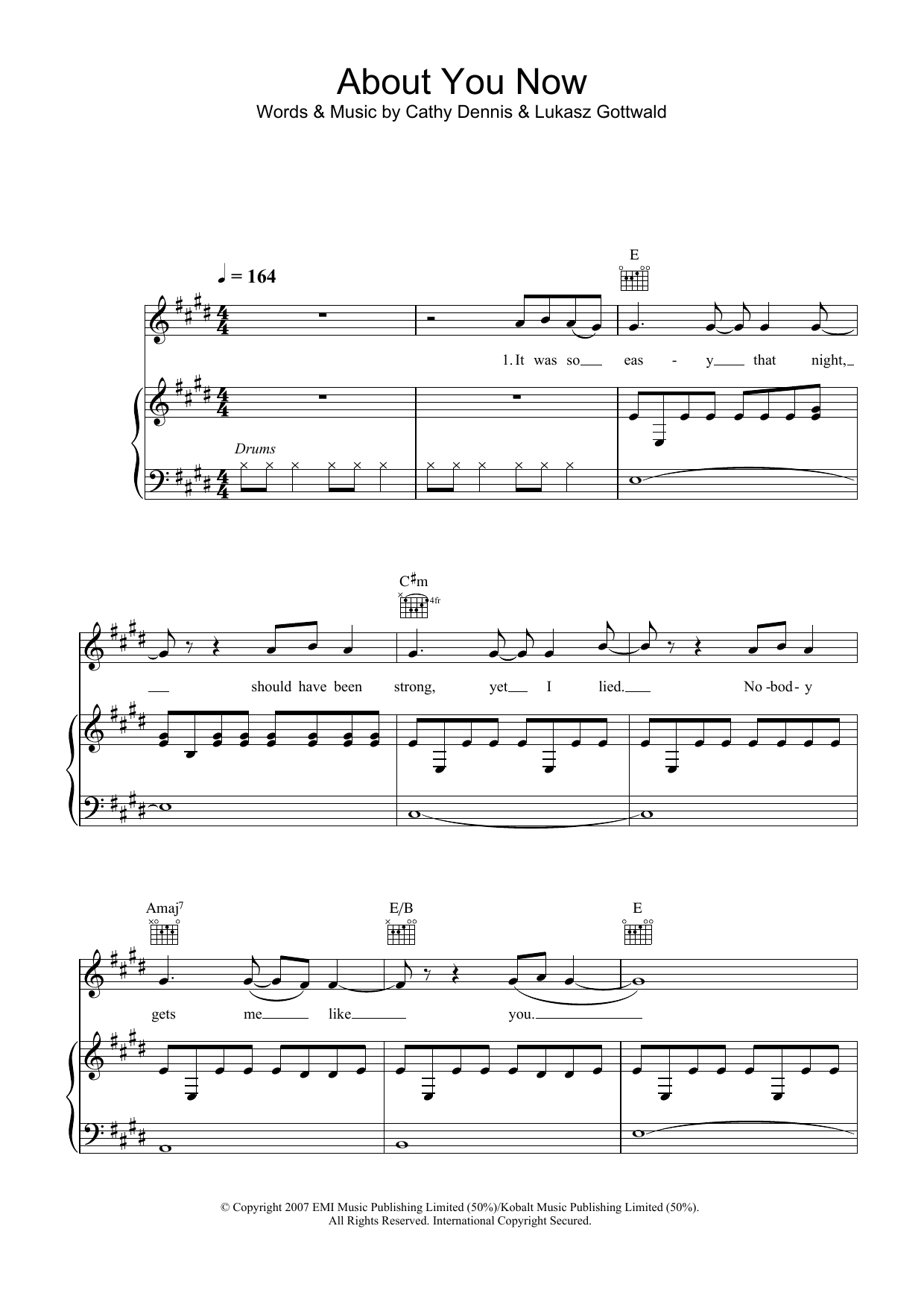 Sugababes About You Now sheet music notes and chords. Download Printable PDF.