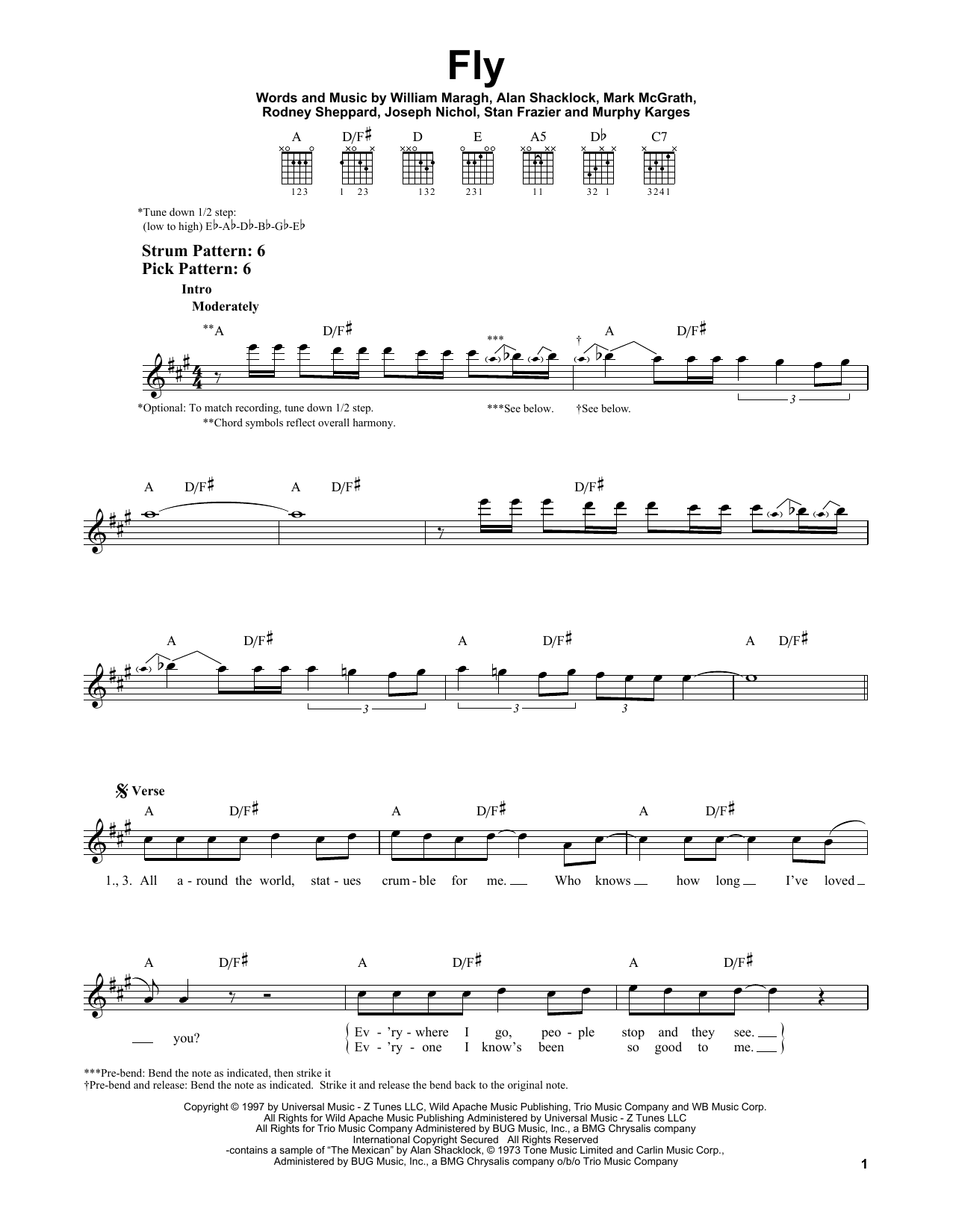 Sugar Ray Fly sheet music notes and chords. Download Printable PDF.