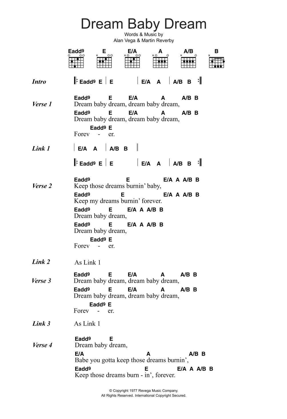 Suicide Dream Baby Dream sheet music notes and chords. Download Printable PDF.