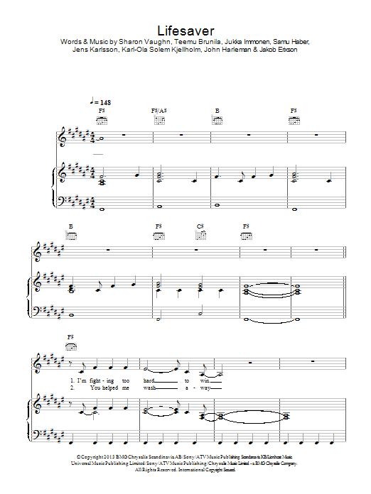 Learn to play Sunrise Avenue Lifesaver sheet music for Piano, Vocal & Guitar Chords in minutes. Price: 7.8900$ Sunrise Avenue Lifesaver sheet music notes and chords arranged for Piano, Vocal & Guitar Chords
