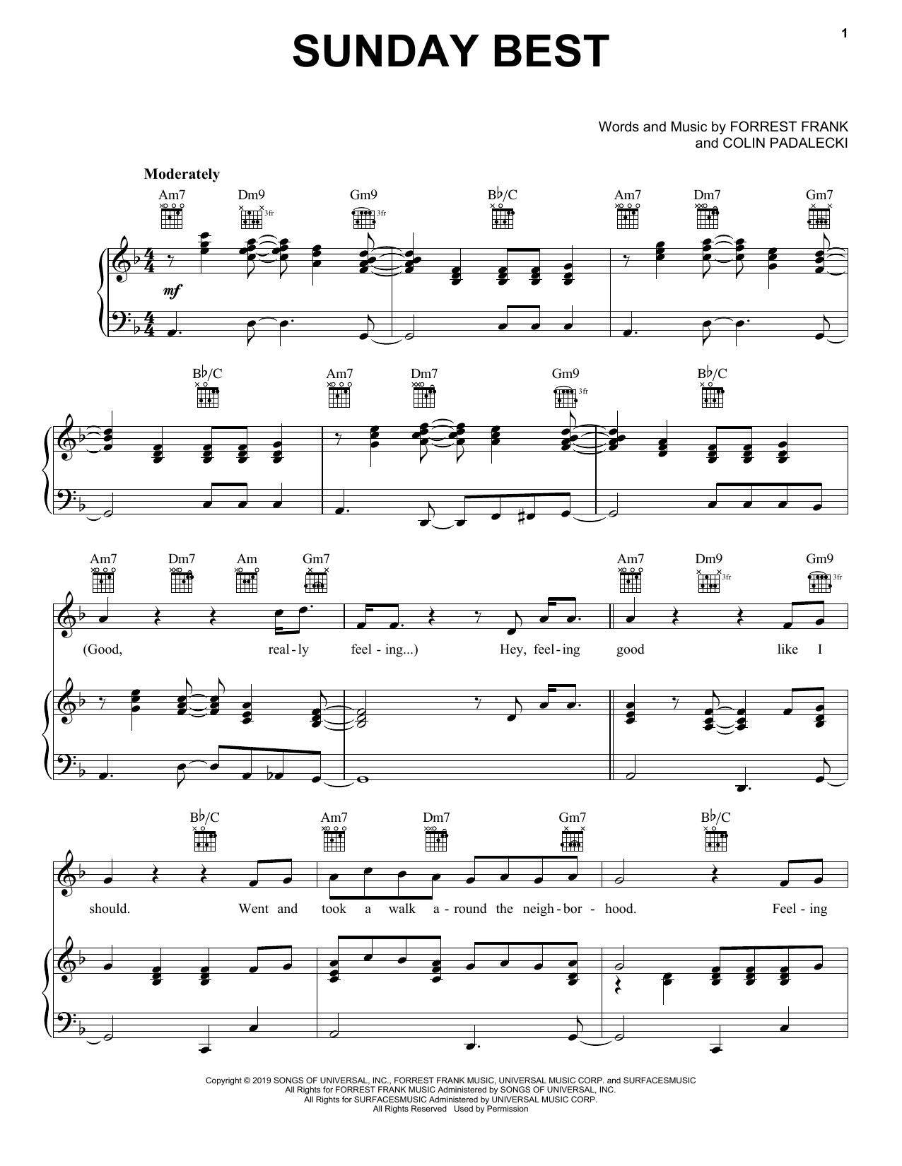 Surfaces Sunday Best sheet music notes and chords. Download Printable PDF.