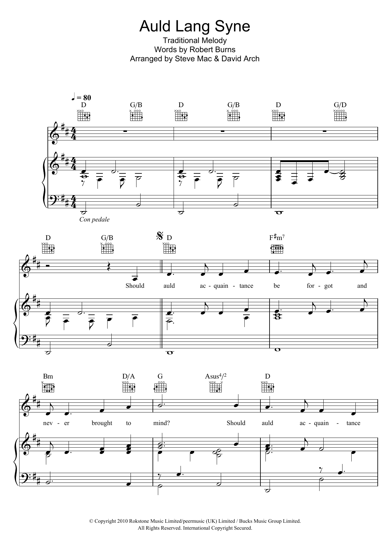 Susan Boyle Auld Lang Syne sheet music notes and chords. Download Printable PDF.