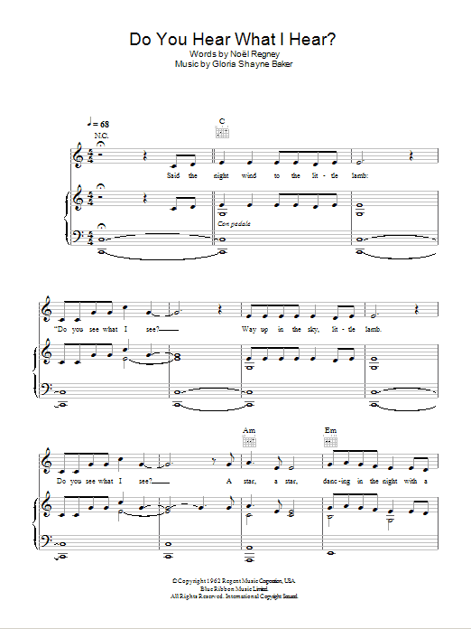 Susan Boyle Do You Hear What I Hear? sheet music notes and chords. Download Printable PDF.