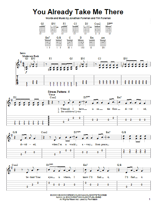 Switchfoot You Already Take Me There sheet music notes and chords. Download Printable PDF.