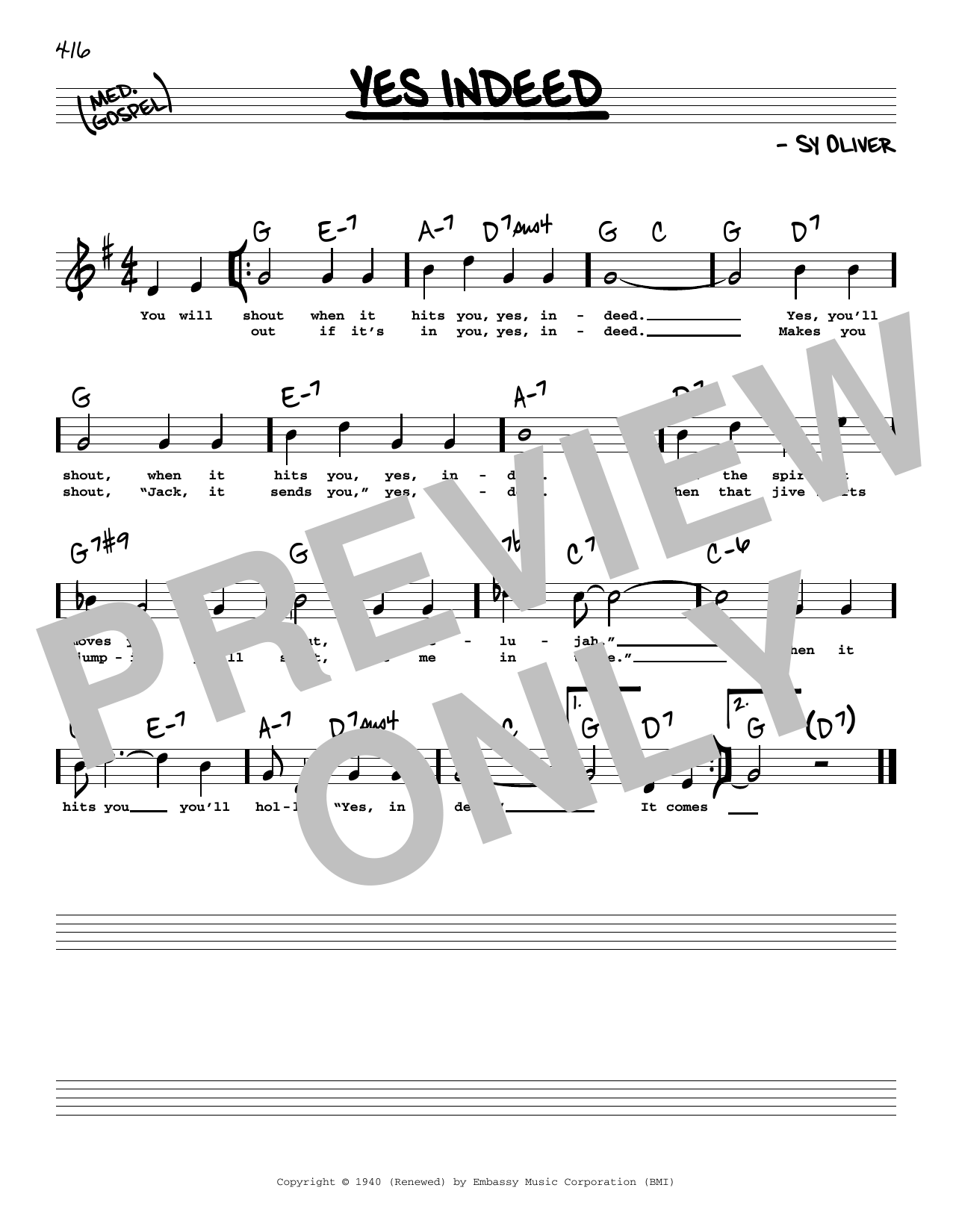 Learn to play Sy Oliver Yes Indeed (High Voice) sheet music for Real Book – Melody, Lyrics & Chords in minutes. Price: 5.9900$ Sy Oliver Yes Indeed (High Voice) sheet music notes and chords arranged for Real Book – Melody, Lyrics & Chords