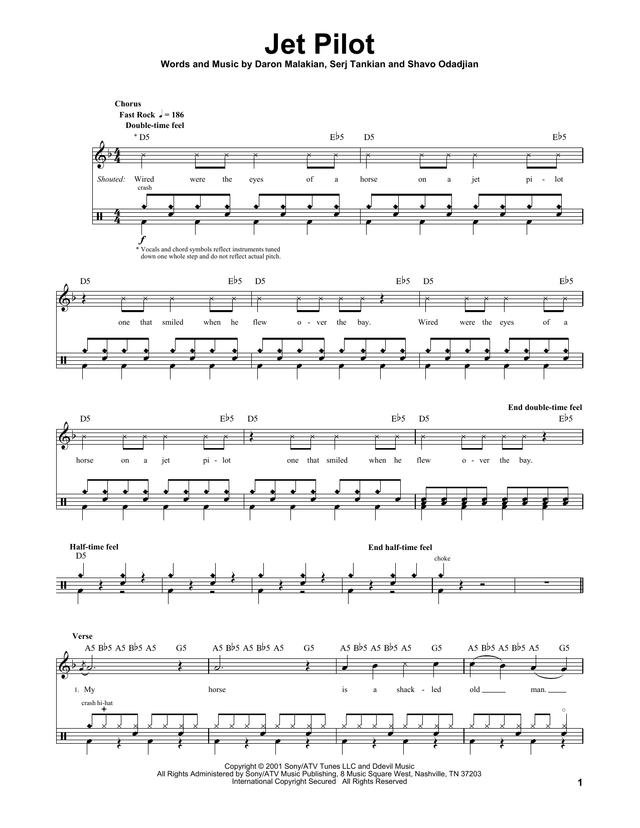 Learn to play System Of A Down Jet Pilot sheet music for Drums Transcription in minutes. Price: 6.9900$ System Of A Down Jet Pilot sheet music notes and chords arranged for Drums Transcription