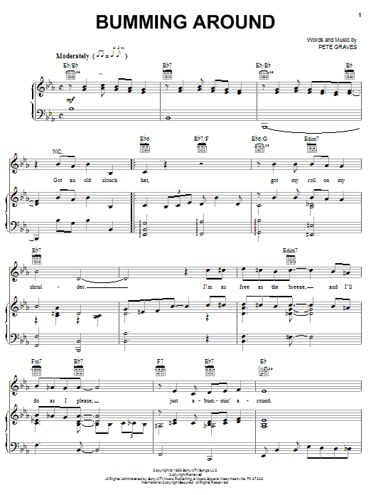 Learn to play T. Texas Tyler Bumming Around sheet music for Piano, Vocal & Guitar Chords (Right-Hand Melody) in minutes. Price: 7.8900$ T. Texas Tyler Bumming Around sheet music notes and chords arranged for Piano, Vocal & Guitar Chords (Right-Hand Melody)