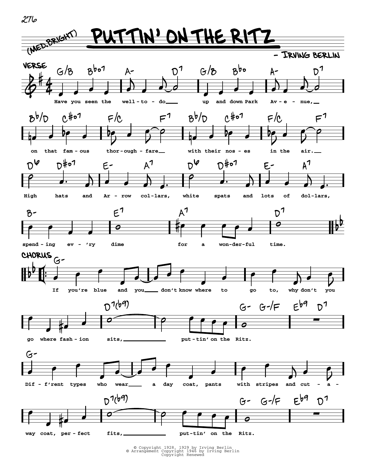 Taco Puttin' On The Ritz (arr. Robert Rawlins) sheet music notes and chords. Download Printable PDF.