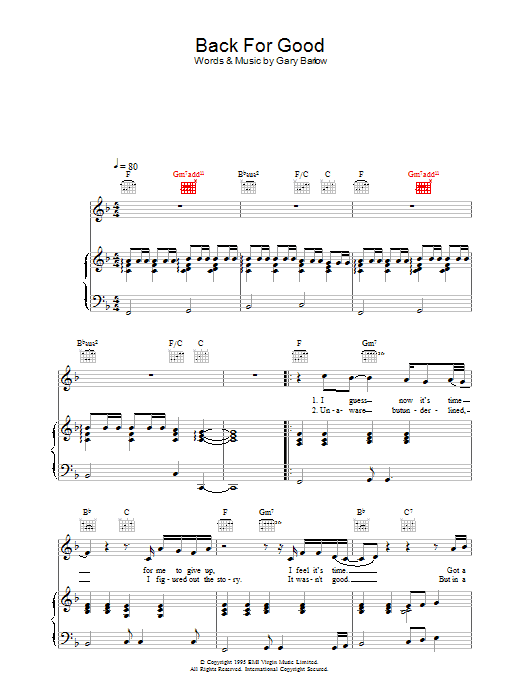 Take That Back For Good sheet music notes and chords. Download Printable PDF.