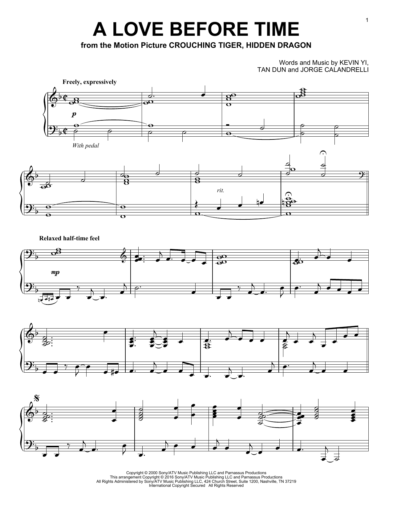 Learn to play Tan Dun A Love Before Time sheet music for Piano Solo in minutes. Price: 7.8900$ Tan Dun A Love Before Time sheet music notes and chords arranged for Piano Solo