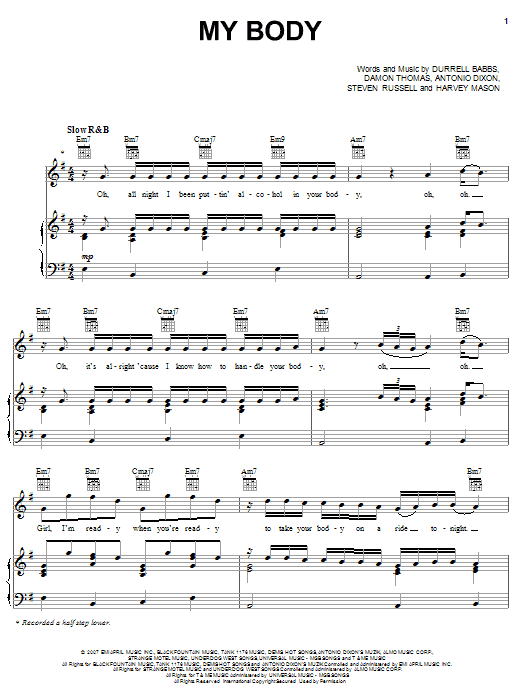 Learn to play Tank My Body sheet music for Piano, Vocal & Guitar Chords (Right-Hand Melody) in minutes. Price: 7.8900$ Tank My Body sheet music notes and chords arranged for Piano, Vocal & Guitar Chords (Right-Hand Melody)
