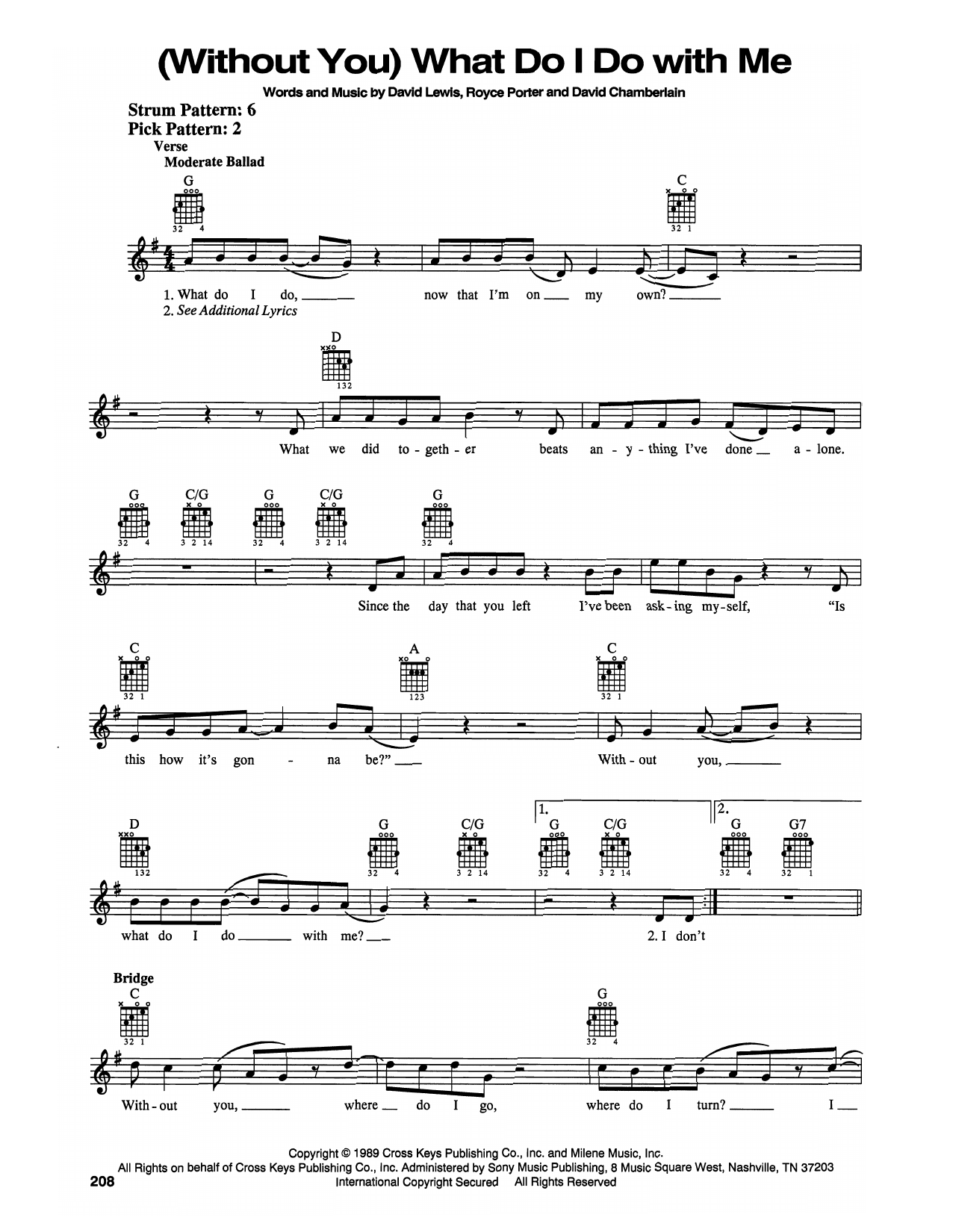 Tanya Tucker (Without You) What Do I Do With Me sheet music notes and chords. Download Printable PDF.