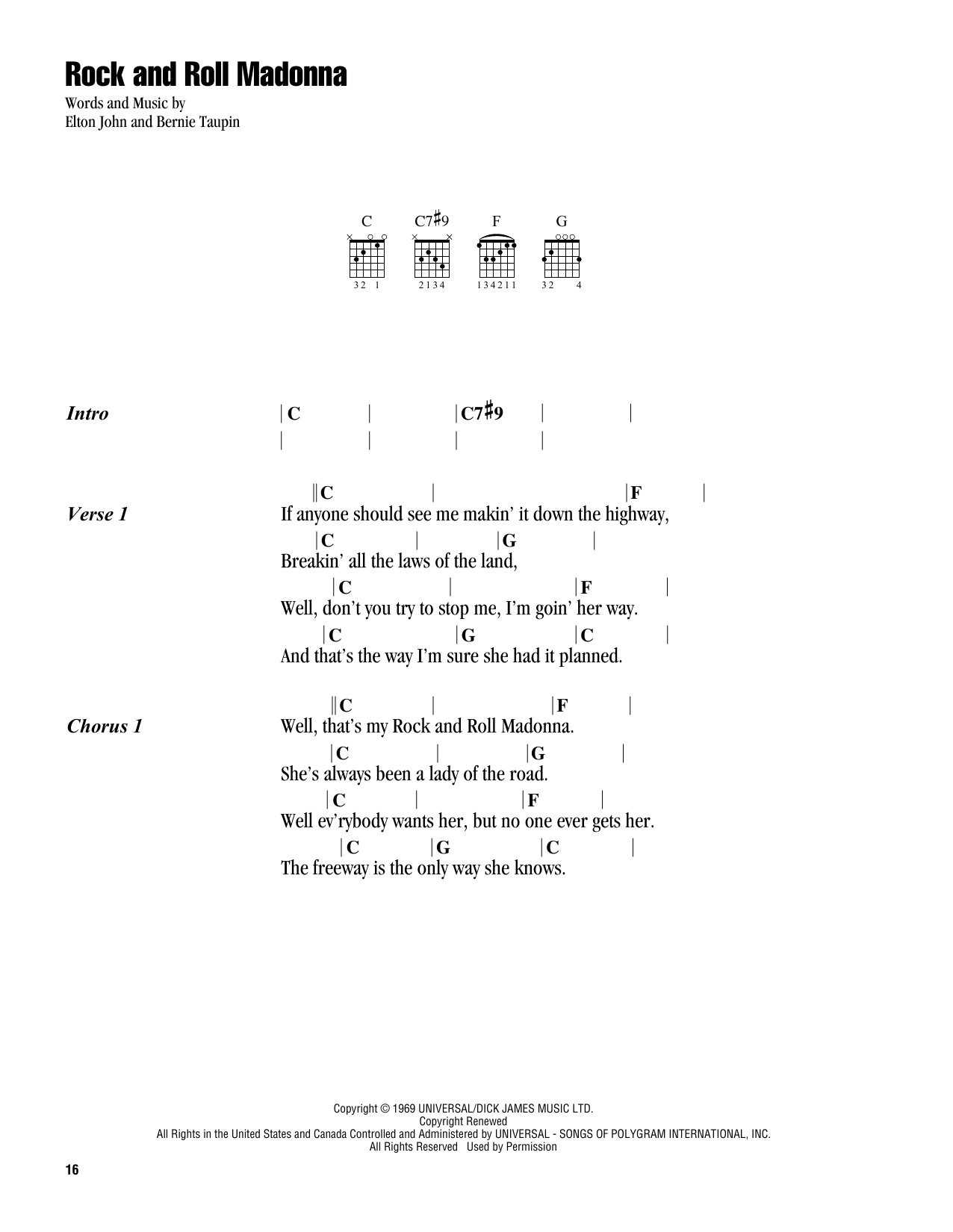 Taron Egerton Rock And Roll Madonna (from Rocketman) sheet music notes and chords. Download Printable PDF.