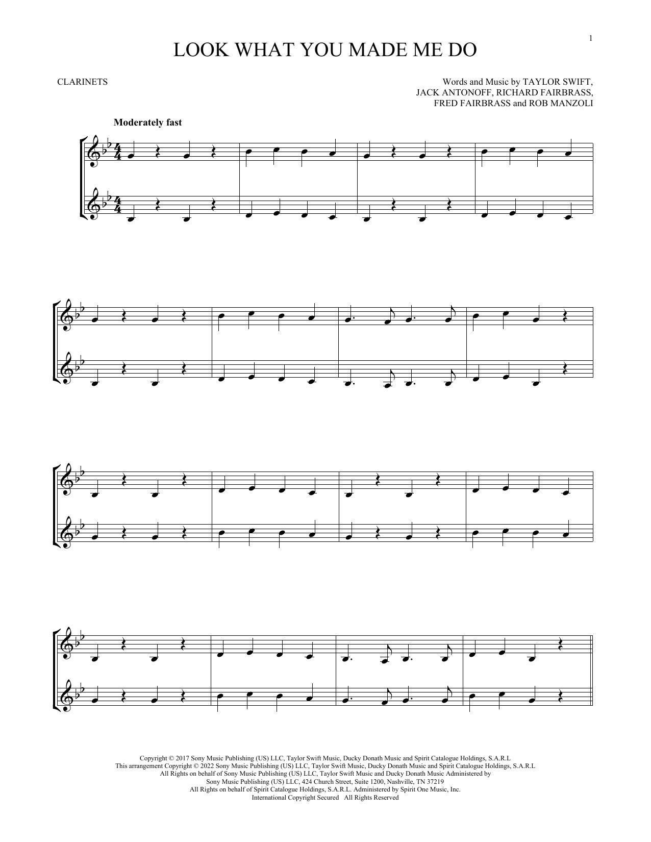 Taylor Swift Look What You Made Me Do sheet music notes and chords. Download Printable PDF.