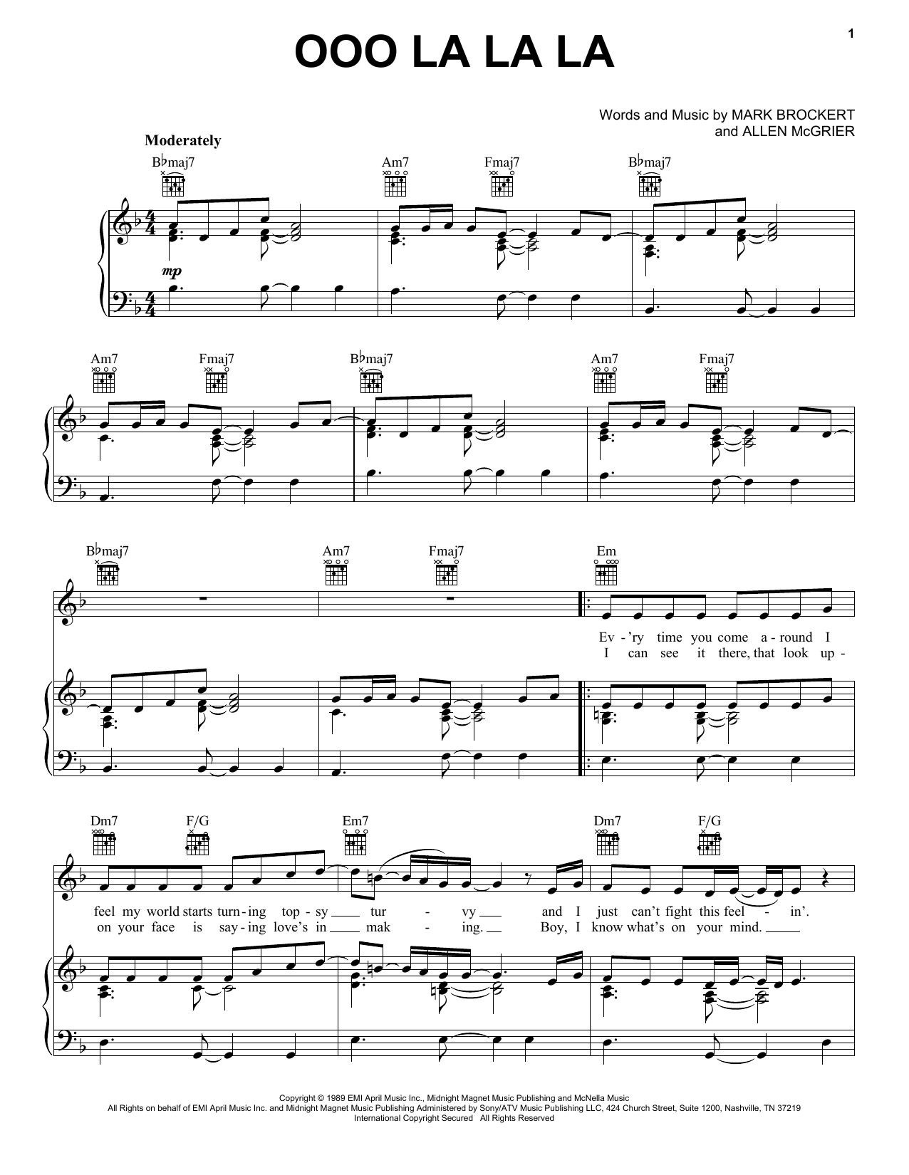 Teena Marie Ooo La La La sheet music notes and chords. Download Printable PDF.