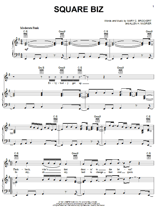 Learn to play Teena Marie Square Biz sheet music for Piano, Vocal & Guitar Chords (Right-Hand Melody) in minutes. Price: 7.8900$ Teena Marie Square Biz sheet music notes and chords arranged for Piano, Vocal & Guitar Chords (Right-Hand Melody)