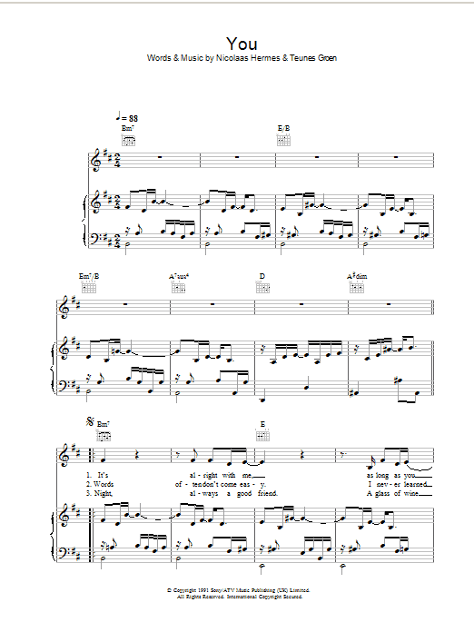 Ten Sharp You sheet music notes and chords. Download Printable PDF.