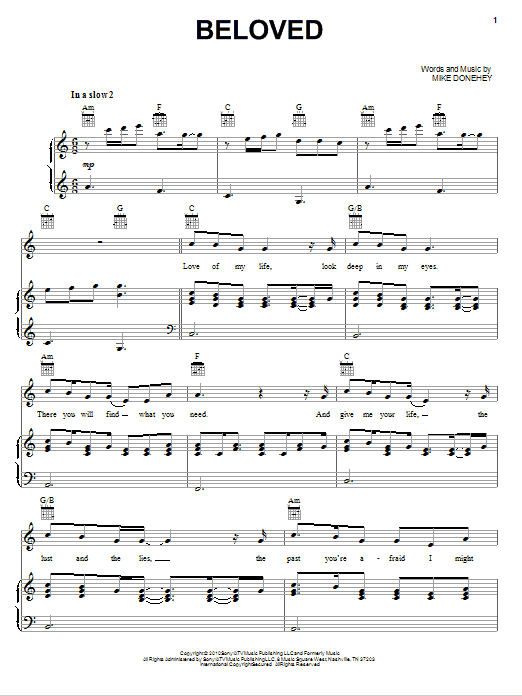 Learn to play Tenth Avenue North Beloved sheet music for Piano, Vocal & Guitar Chords (Right-Hand Melody) in minutes. Price: 7.8900$ Tenth Avenue North Beloved sheet music notes and chords arranged for Piano, Vocal & Guitar Chords (Right-Hand Melody)
