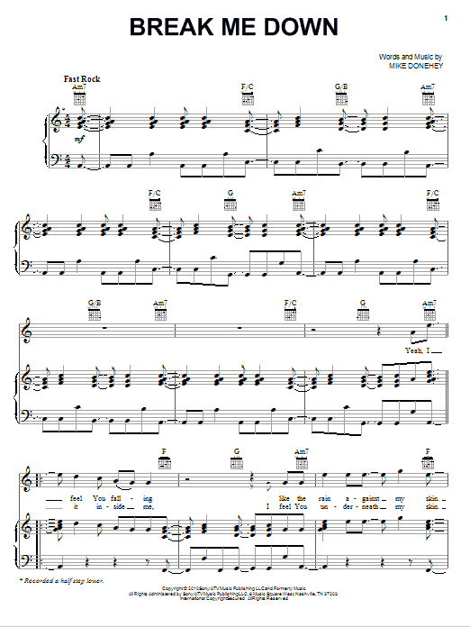 Learn to play Tenth Avenue North Break Me Down sheet music for Piano, Vocal & Guitar Chords (Right-Hand Melody) in minutes. Price: 7.8900$ Tenth Avenue North Break Me Down sheet music notes and chords arranged for Piano, Vocal & Guitar Chords (Right-Hand Melody)