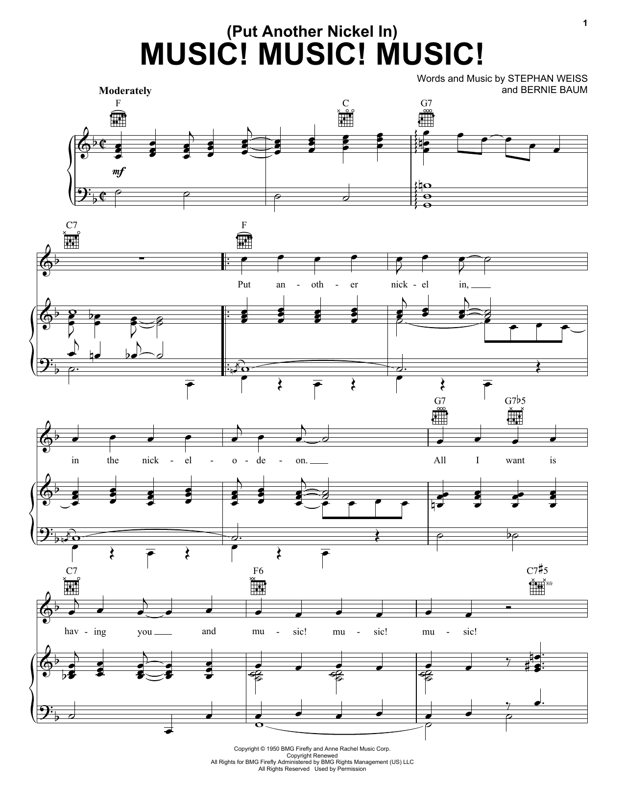 Teresa Brewer (Put Another Nickel In) Music! Music! Music! sheet music notes and chords. Download Printable PDF.