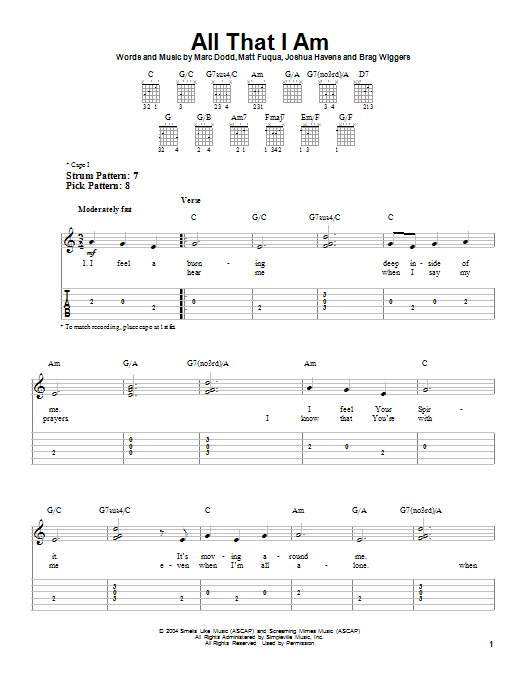 The Afters All That I Am sheet music notes and chords. Download Printable PDF.