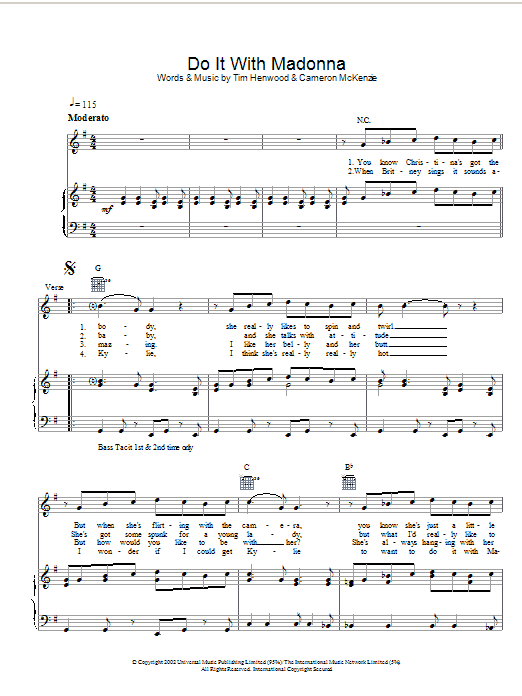 Learn to play The Androids Do It With Madonna sheet music for Piano, Vocal & Guitar Chords in minutes. Price: 7.8900$ The Androids Do It With Madonna sheet music notes and chords arranged for Piano, Vocal & Guitar Chords
