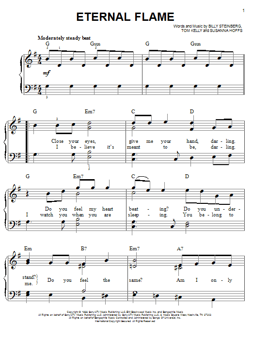 The Bangles Eternal Flame sheet music notes and chords arranged for Clarinet Solo