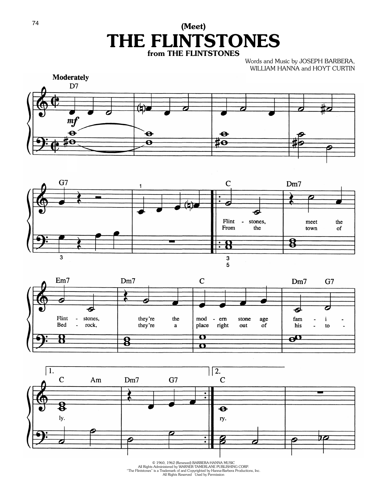 The BC-52's (Meet) The Flintstones sheet music notes and chords. Download Printable PDF.