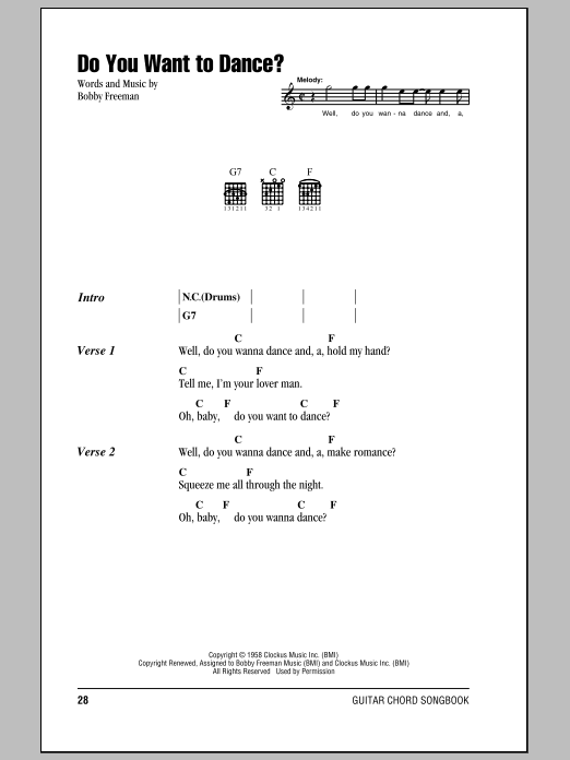 The Beach Boys Do You Want To Dance? sheet music notes and chords. Download Printable PDF.