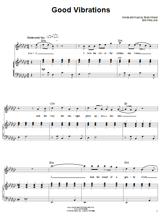 The Beach Boys Good Vibrations sheet music notes and chords arranged for Easy Guitar