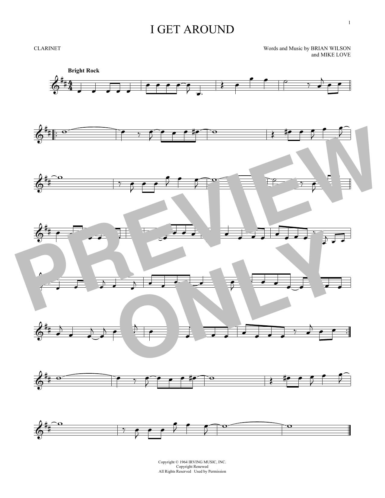 The Beach Boys I Get Around sheet music notes and chords. Download Printable PDF.