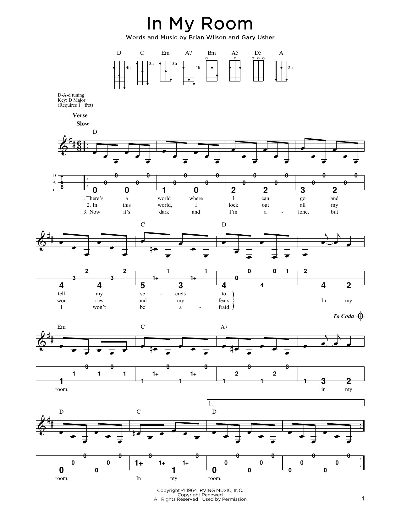 The Beach Boys In My Room (arr. Steven B. Eulberg) sheet music notes and chords. Download Printable PDF.