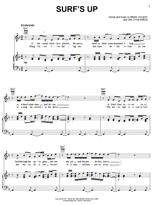 The Beach Boys Surf's Up sheet music notes and chords. Download Printable PDF.