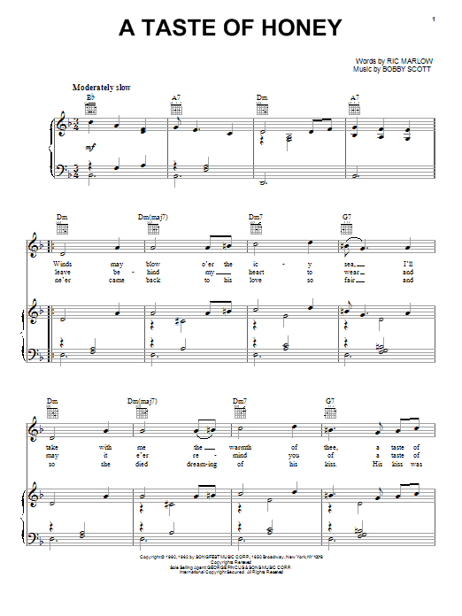 The Beatles A Taste Of Honey sheet music notes and chords. Download Printable PDF.