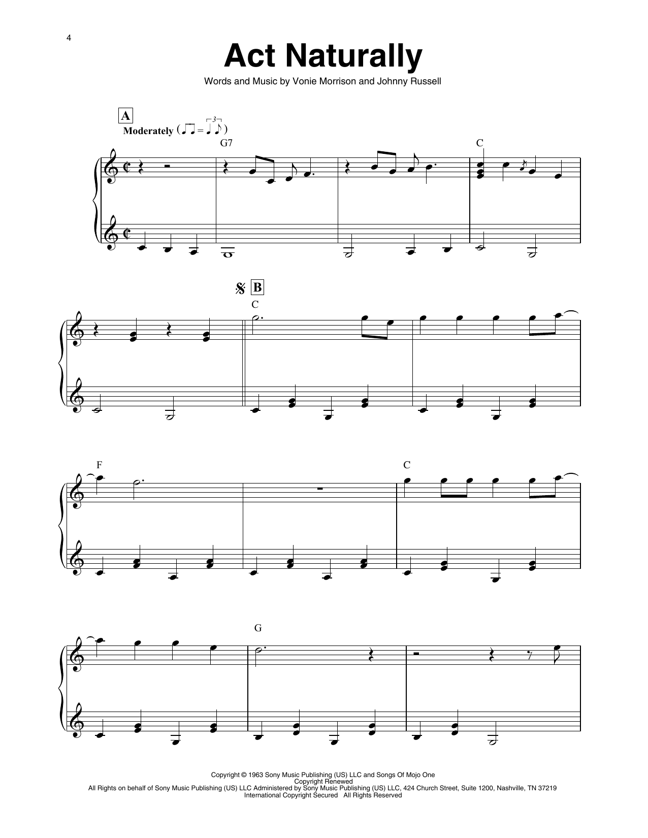 The Beatles Act Naturally (arr. Maeve Gilchrist) sheet music notes and chords. Download Printable PDF.