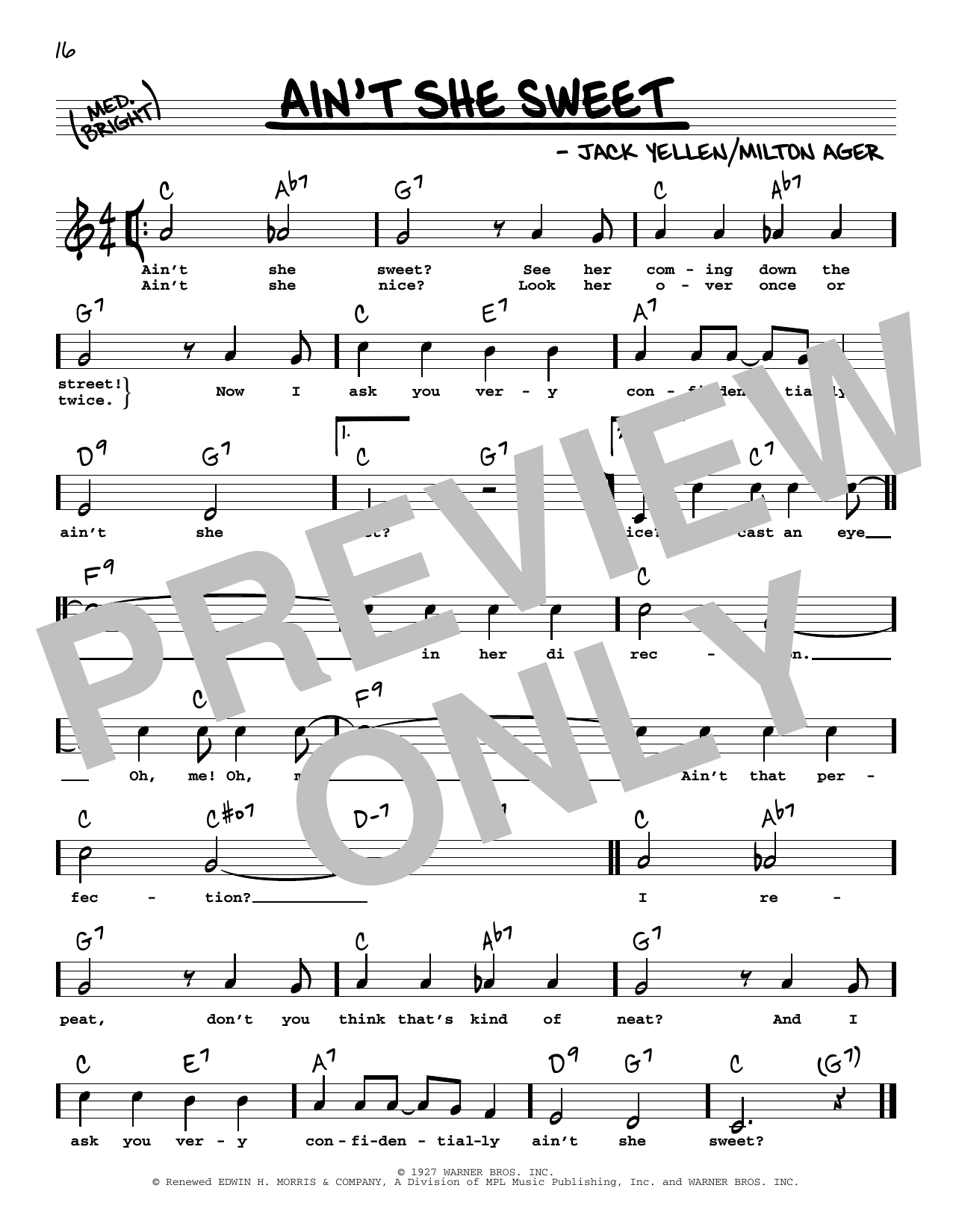 The Beatles Ain't She Sweet (High Voice) sheet music notes and chords. Download Printable PDF.