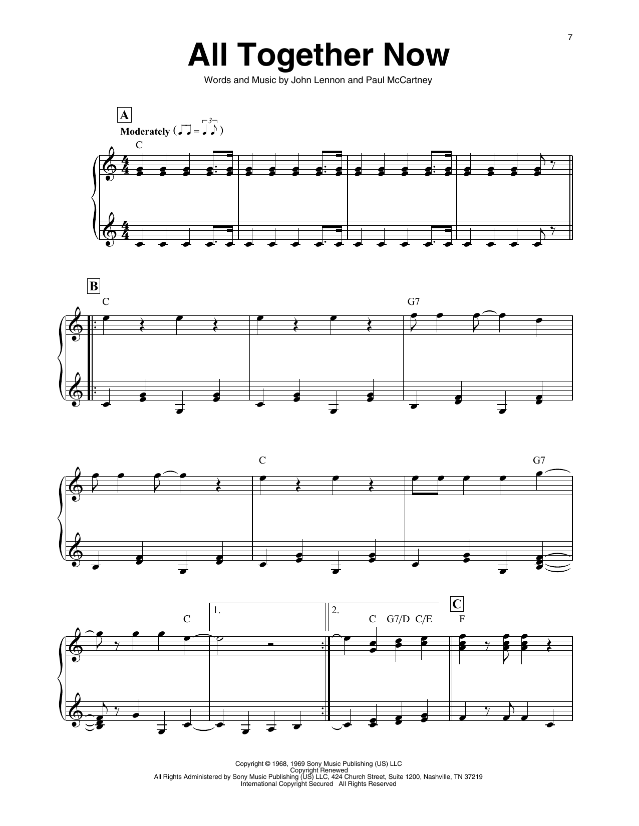 The Beatles All Together Now (arr. Maeve Gilchrist) sheet music notes and chords. Download Printable PDF.