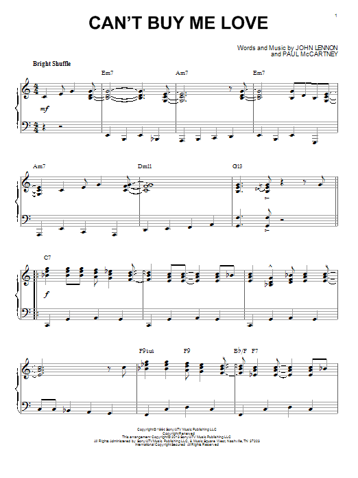 The Beatles Can't Buy Me Love [Jazz version] (arr. Brent Edstrom) sheet music notes and chords. Download Printable PDF.